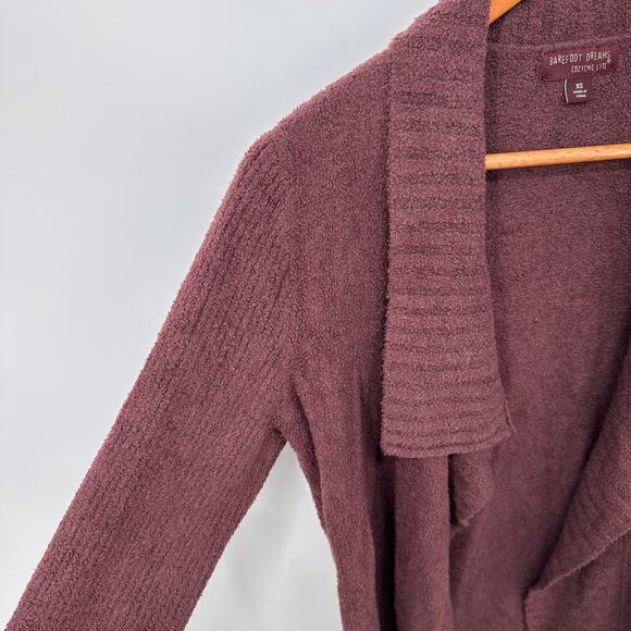 BAREFOOT DREAM Cozy Chic Plum Open Cardigan Sweater // XS - Picture 6 of 8